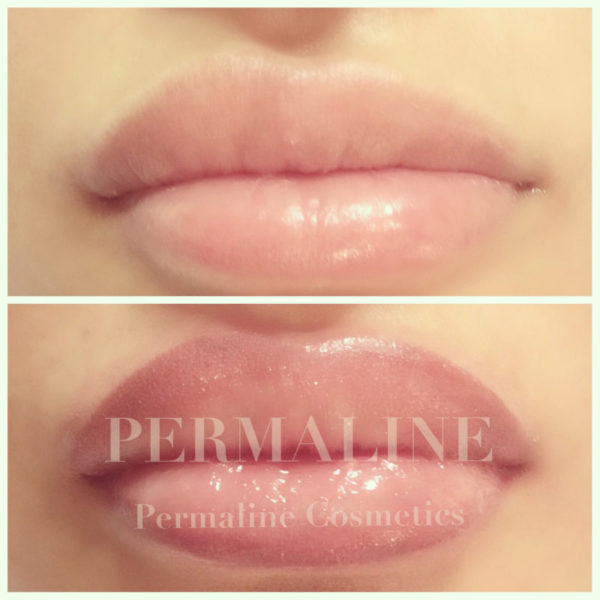 Permaline cosmetics before and after.